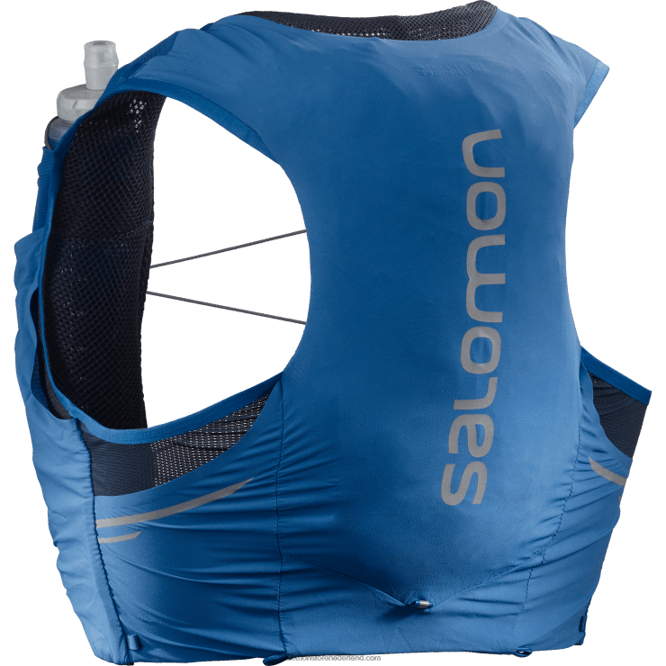 hardloopvest voor heren met bidons inbegrepen - sense pro 5 Salomon 22DD8337 nautisch blauw/ebbenhout/mood indigo