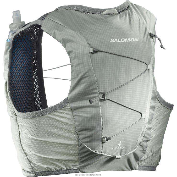 hardloopvest voor heren met kolven inbegrepen - active skin 4 Salomon 22DD8329 smeedijzer/sedona salie