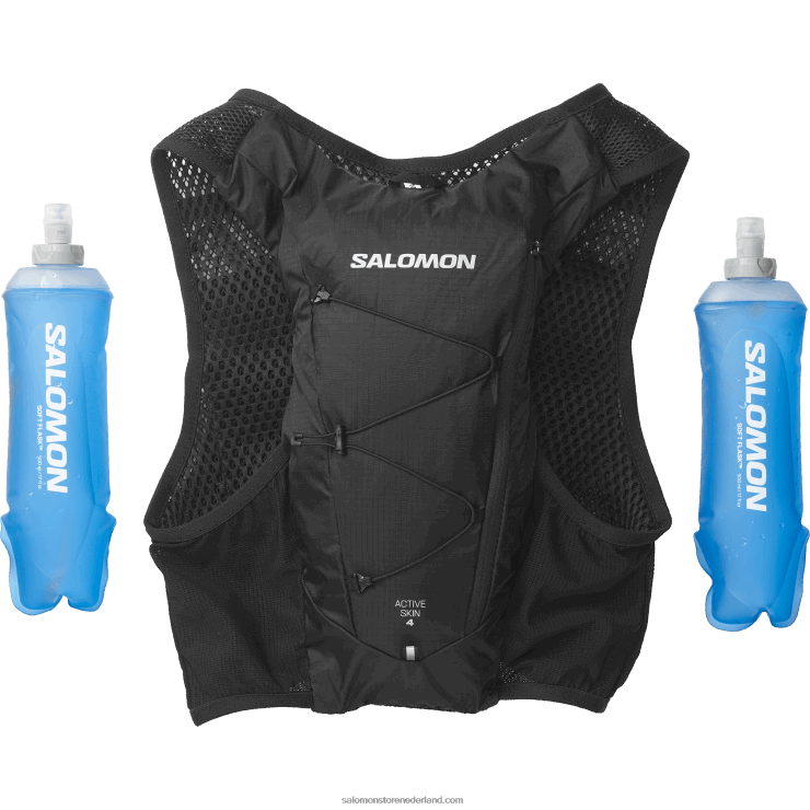 hardloopvest voor heren met kolven inbegrepen - active skin 4 Salomon 22DD8330 zwart