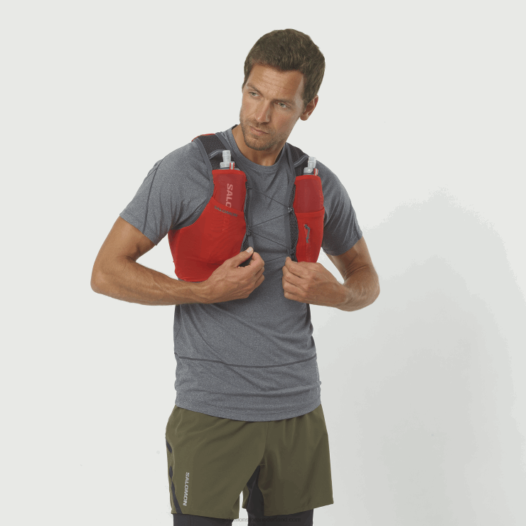 hardloopvest voor heren met kolven inbegrepen - active skin 4 Salomon 22DD8331 vurig rood/ebbenhout