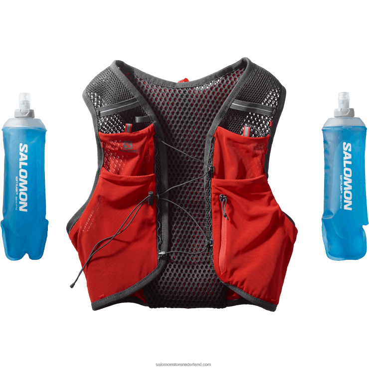 hardloopvest voor heren met kolven inbegrepen - active skin 4 Salomon 22DD8331 vurig rood/ebbenhout