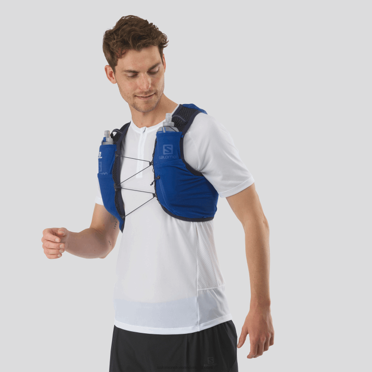 hardloopvest voor heren met kolven inbegrepen - active skin 8 Salomon 22DD8324 nautisch blauw/mood indigo