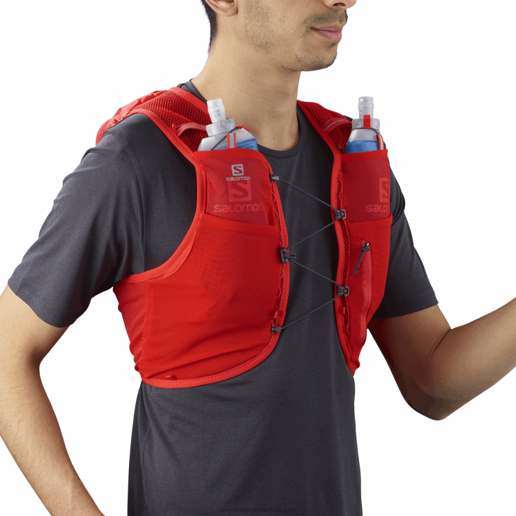 heren hardloopvest - adv hydra vest 8 Salomon 22DD8357 vurig rood