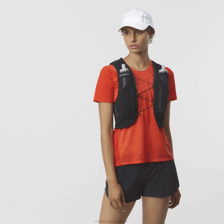 heren hardloopvest met bidons inbegrepen - adv skin 12 Salomon 22DD8301 zwart