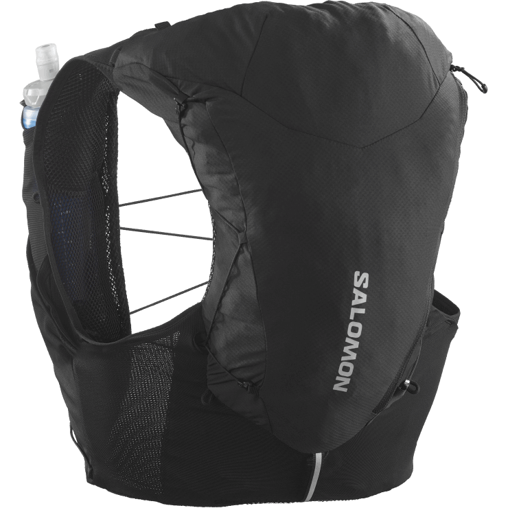 heren hardloopvest met bidons inbegrepen - adv skin 12 Salomon 22DD8301 zwart