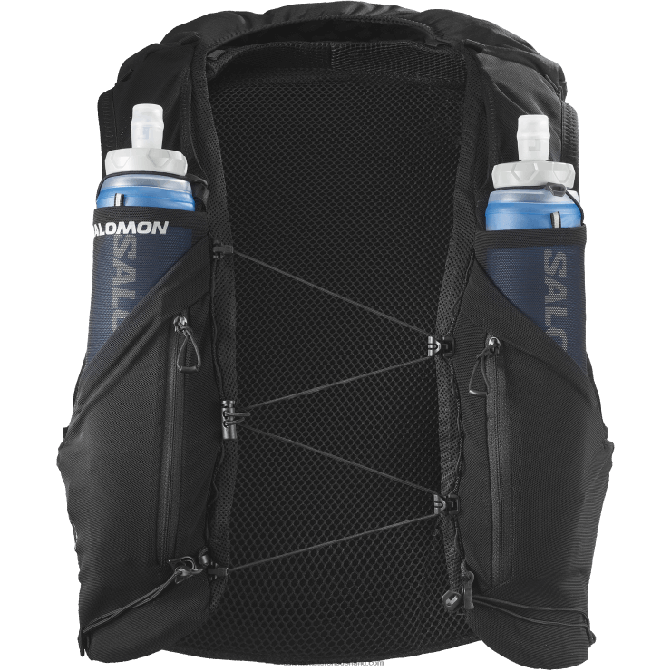 heren hardloopvest met bidons inbegrepen - adv skin 12 Salomon 22DD8301 zwart