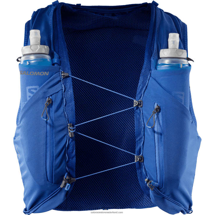 heren hardloopvest met bidons inbegrepen - adv skin 12 Salomon 22DD8302 nautisch blauw/ebbenhout/wit
