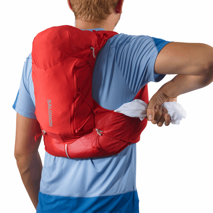 heren hardloopvest met bidons inbegrepen - adv skin 12 Salomon 22DD8303 gojibes/ebbenhout