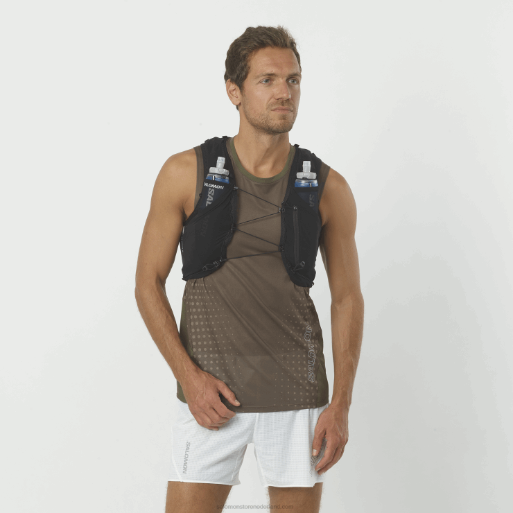 heren hardloopvest met bidons inbegrepen - adv skin 5 Salomon 22DD8317 zwart/ebbenhout