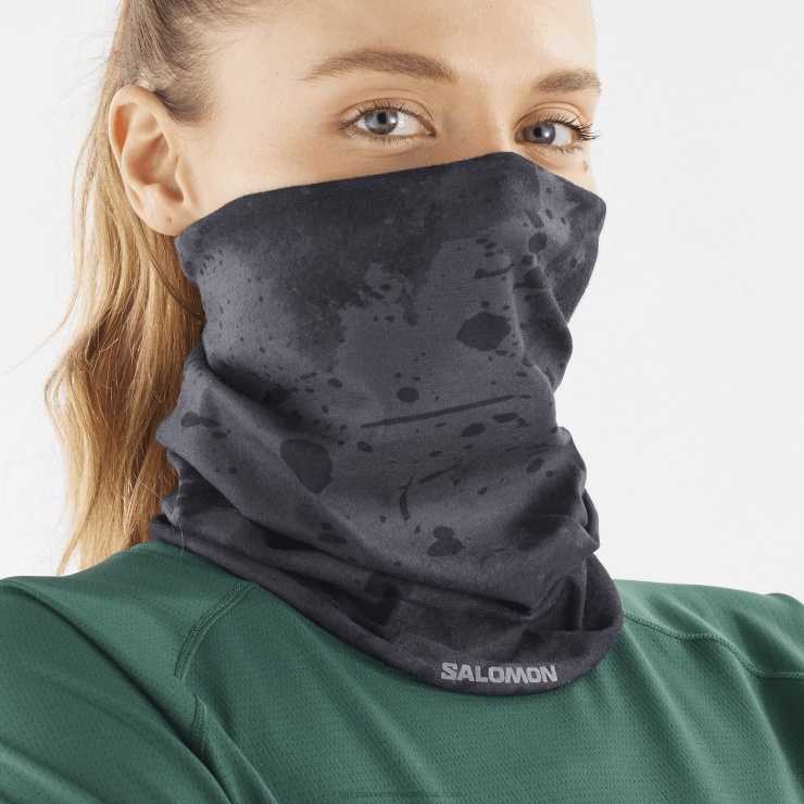 heren nekwarmer - kruis Salomon 22DD8449 diepzwart/oa/periscoop