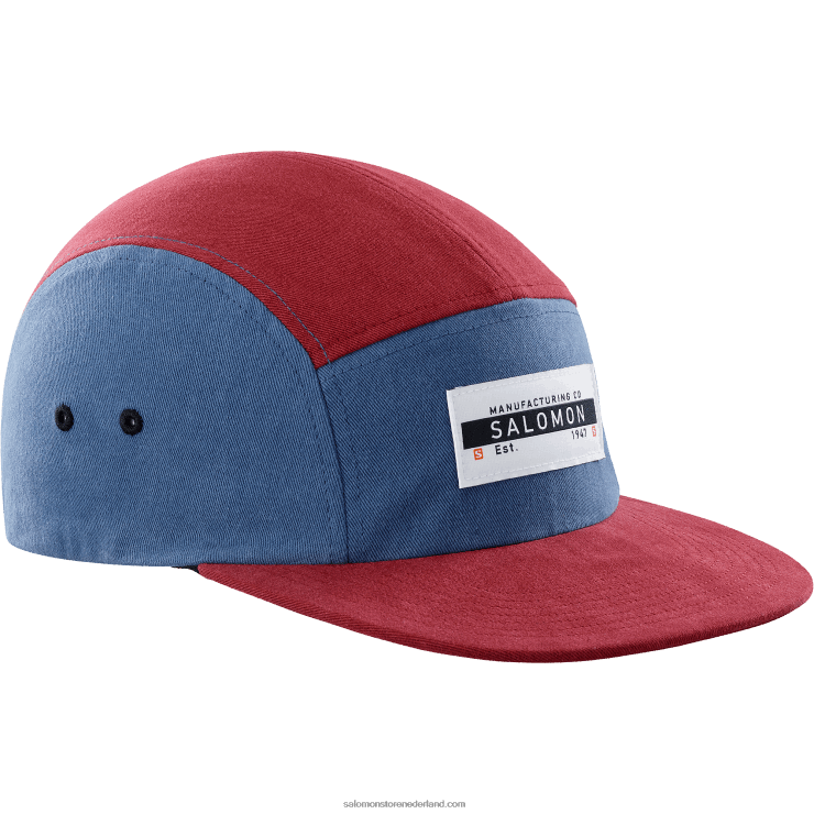 herenpet - vijf panelen Salomon 22DD8453 cabernet/donker denim