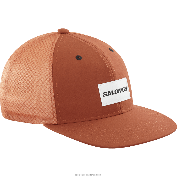 platte herenpet - trucker Salomon 22DD8420 verbrande henna