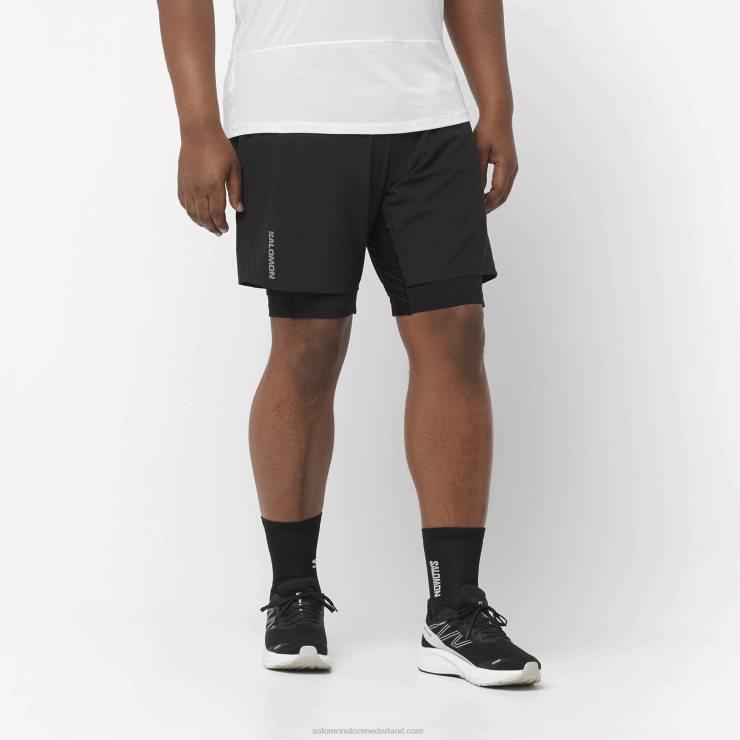 herenshort - gekruist twinskin Salomon 22DD8300 zwart