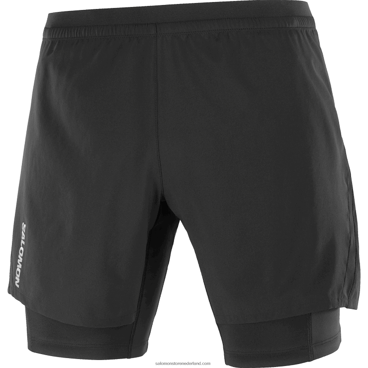 herenshort - gekruist twinskin Salomon 22DD8300 zwart
