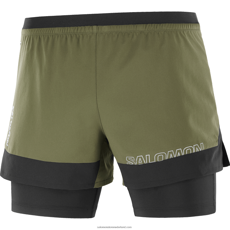 herenshort - kruis 2in1 Salomon 22DD8278 druivenblad/diepzwart