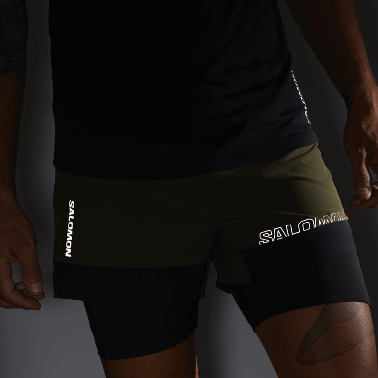 herenshort - kruis 2in1 Salomon 22DD8278 druivenblad/diepzwart