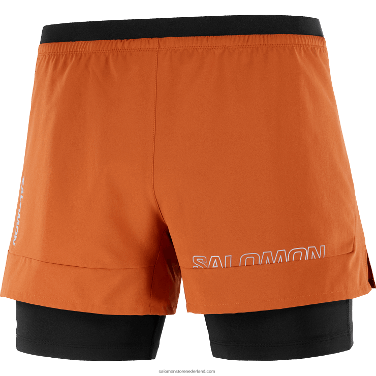 herenshort - kruis 2in1 Salomon 22DD8279 gebrand oker/diepzwart