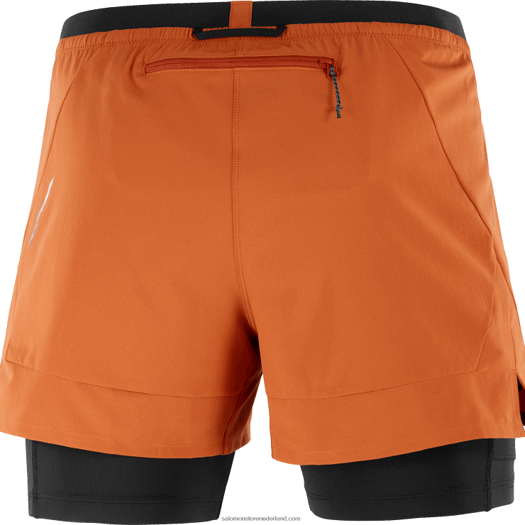 herenshort - kruis 2in1 Salomon 22DD8279 gebrand oker/diepzwart