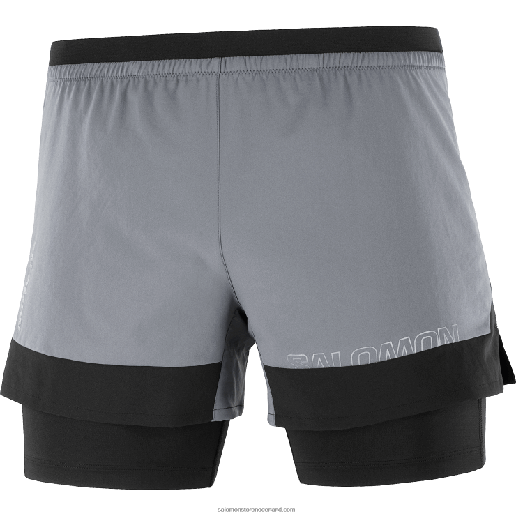 herenshort - kruis 2in1 Salomon 22DD8280 rustige tint/diep zwart