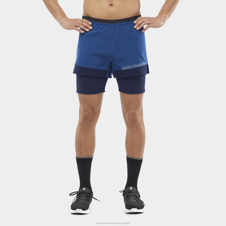 herenshort - kruis 2in1 Salomon 22DD8283 marine pioen/nachthemel