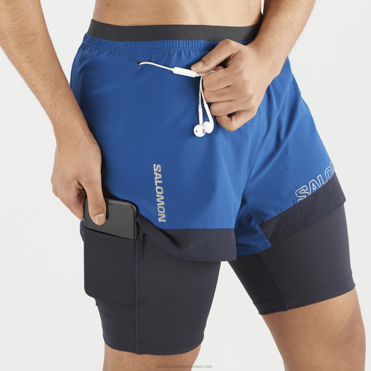 herenshort - kruis 2in1 Salomon 22DD8283 marine pioen/nachthemel