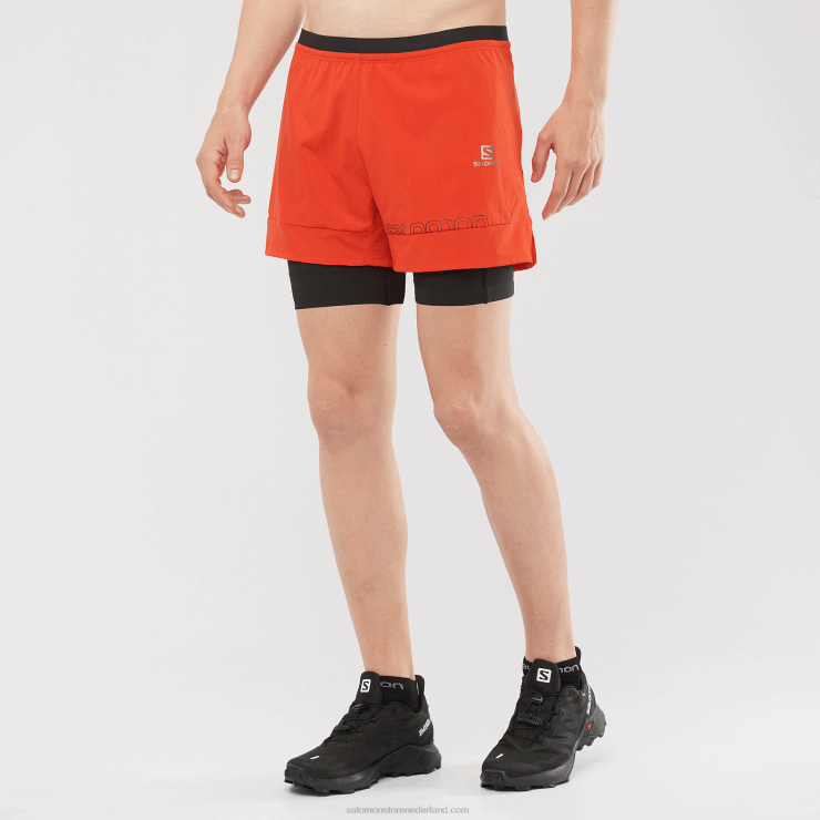 herenshort - kruis 2in1 Salomon 22DD8284 vurig rood