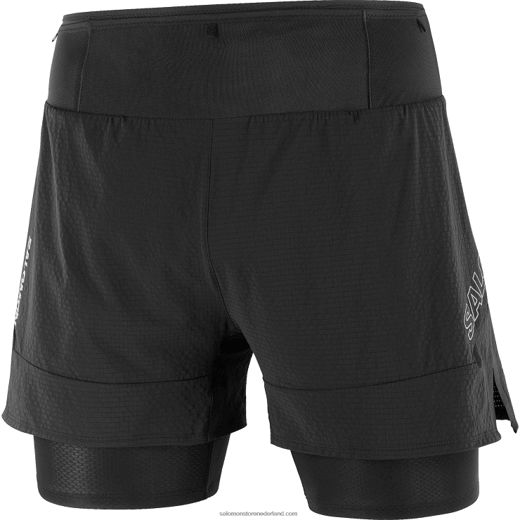 herenshorts - sense aero 2in1 Salomon 22DD8292 diep zwart