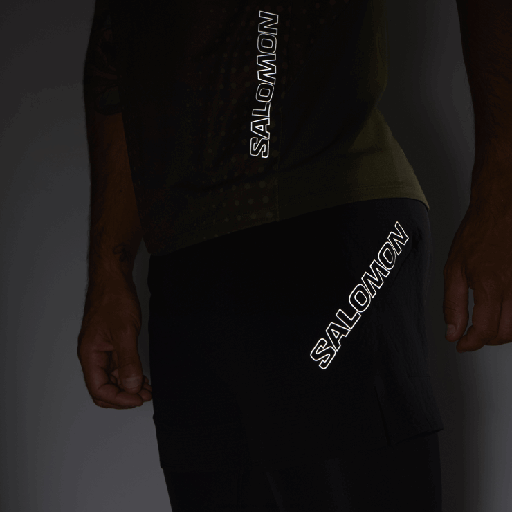 herenshorts - sense aero 2in1 Salomon 22DD8292 diep zwart