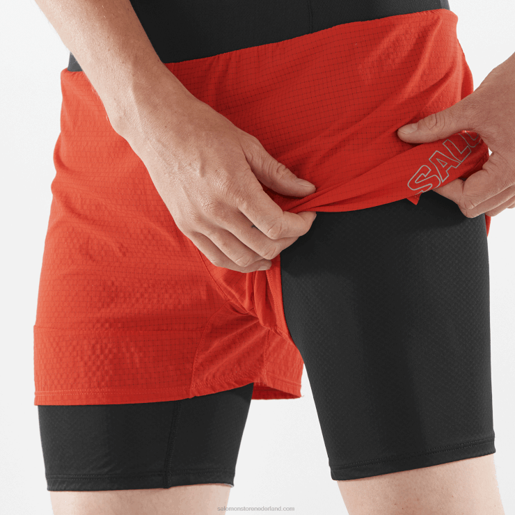 herenshorts - sense aero 2in1 Salomon 22DD8293 vurig rood
