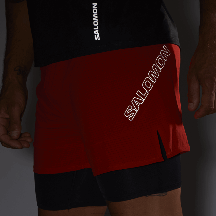 herenshorts - sense aero 2in1 Salomon 22DD8293 vurig rood