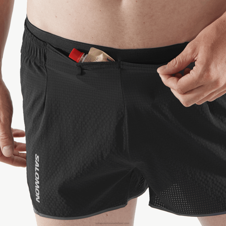 korte broek voor heren - sense aero 3 Salomon 22DD8288 diep zwart