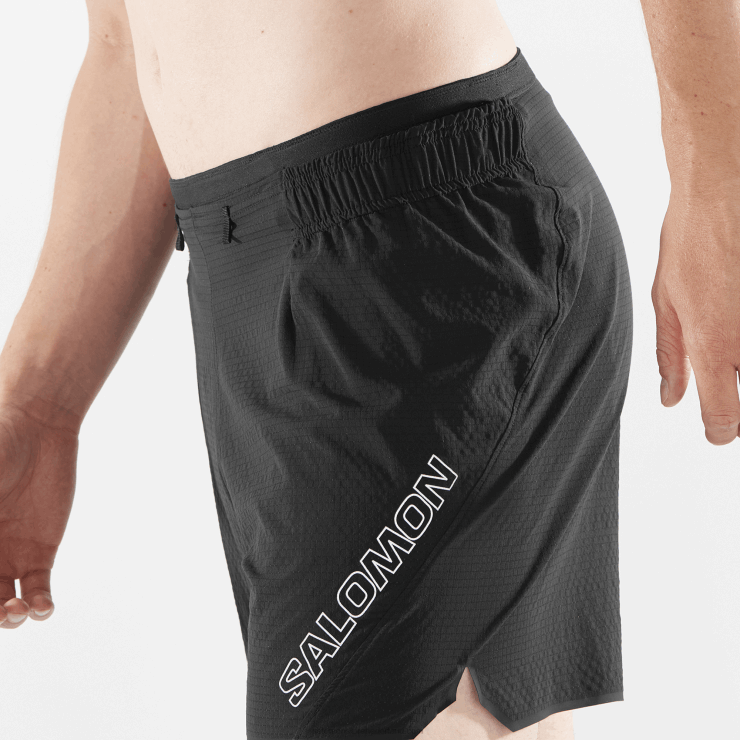 korte broek voor heren - sense aero 5 Salomon 22DD8289 diep zwart