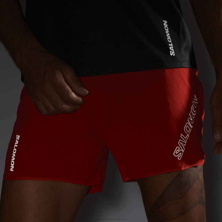 korte broek voor heren - sense aero 5 Salomon 22DD8291 vurig rood