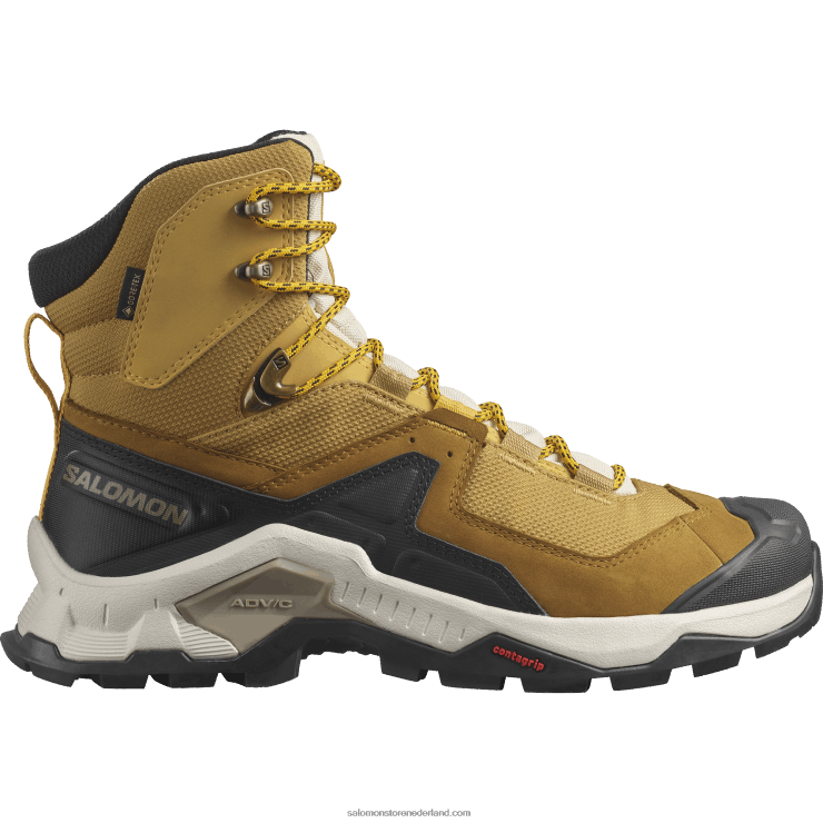 heren leren wandelschoenen - quest element gore-tex Salomon 22DD850 komijn/gebleekt zand/saffraan