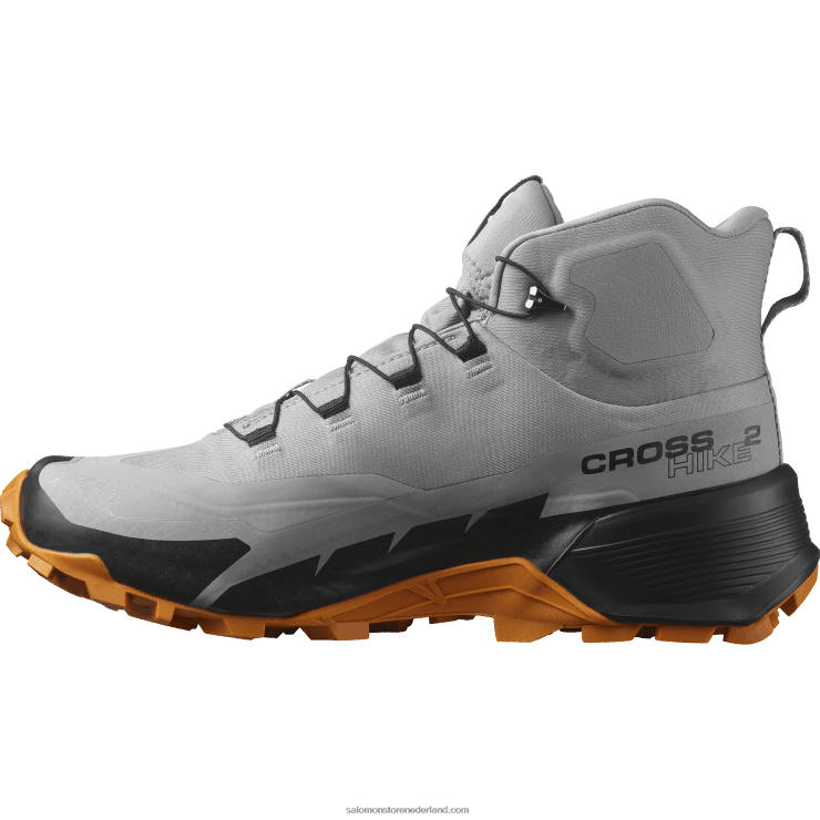 heren wandelschoenen - cross hike 2 mid gore-tex Salomon 22DD837 meeuw/marmelade/zwart
