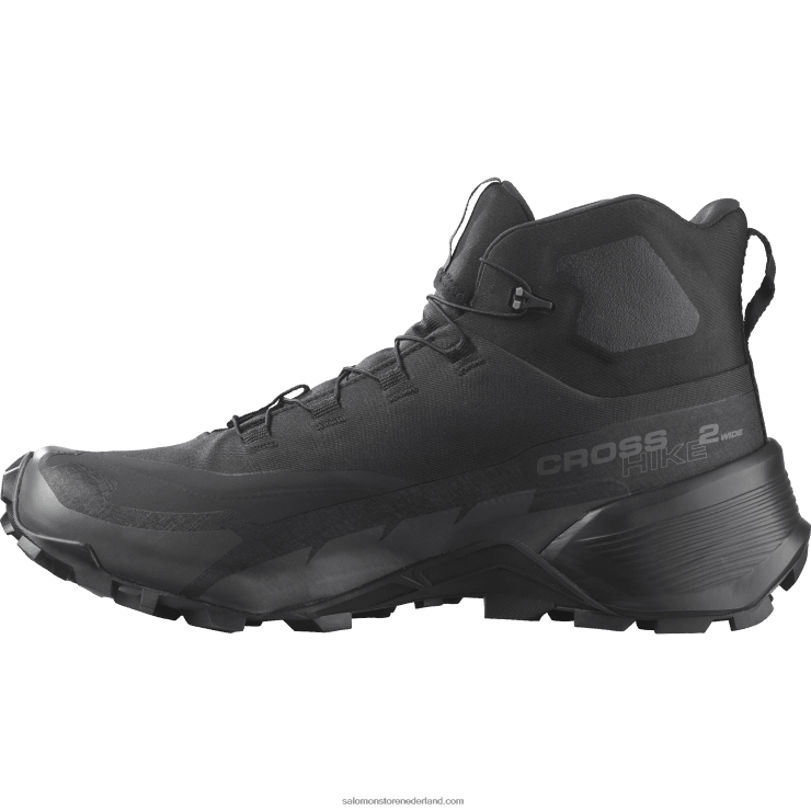 heren wandelschoenen - cross hike 2 mid gore-tex breed Salomon 22DD819 zwart/magneet