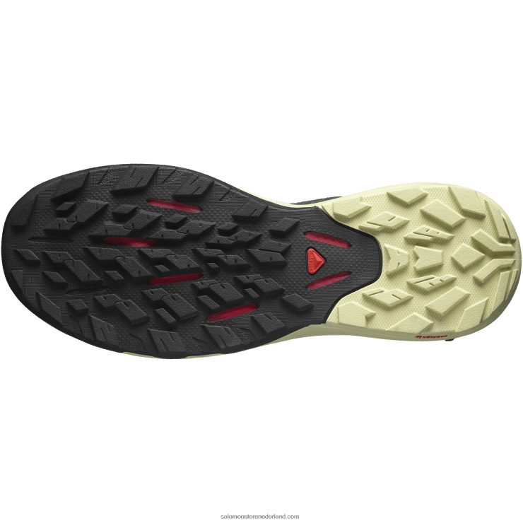 heren wandelschoenen - outpulse Salomon 22DD828 zwart/preigroen/poppy rood