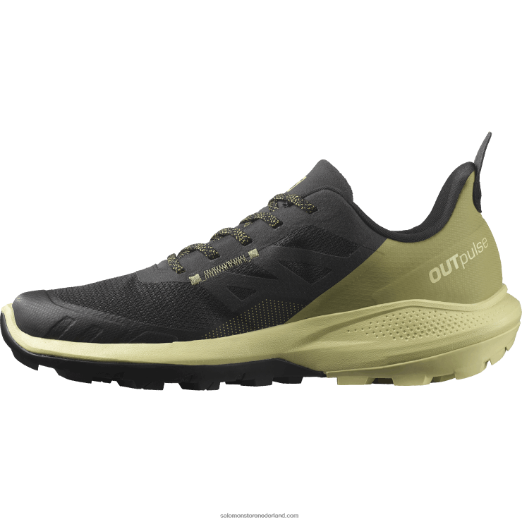 heren wandelschoenen - outpulse Salomon 22DD828 zwart/preigroen/poppy rood