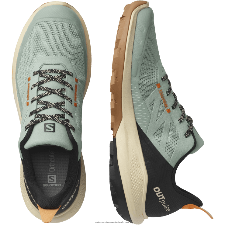 heren wandelschoenen - outpulse Salomon 22DD829 smeedijzer/gebleekt zand/levendig oranje