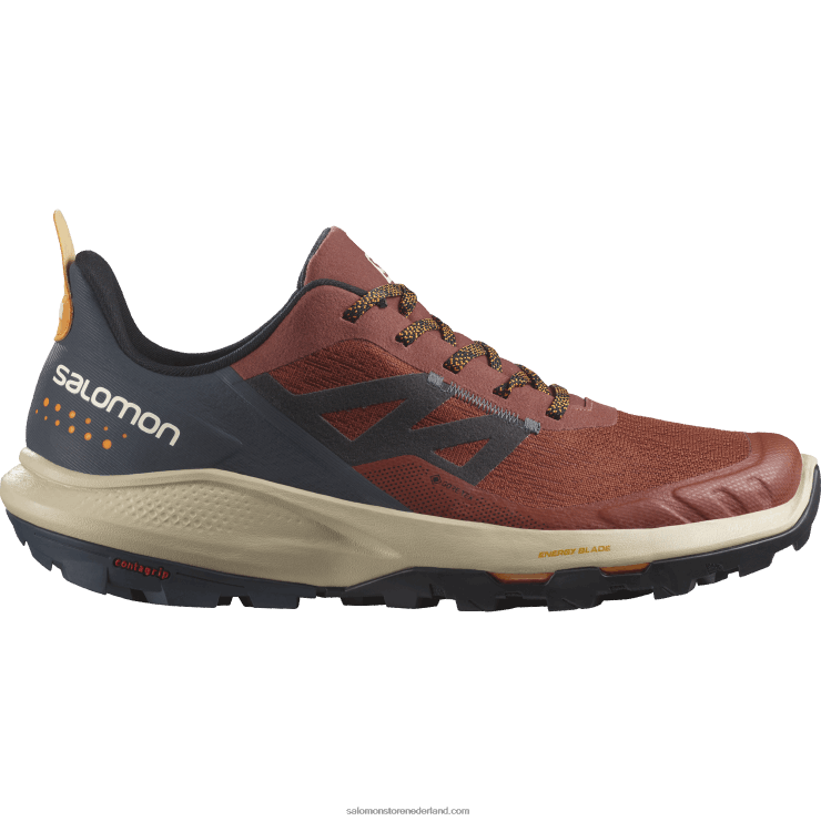 heren wandelschoenen - outpulse gore-tex Salomon 22DD845 gebrande henna/oostindische inkt/kurkuma