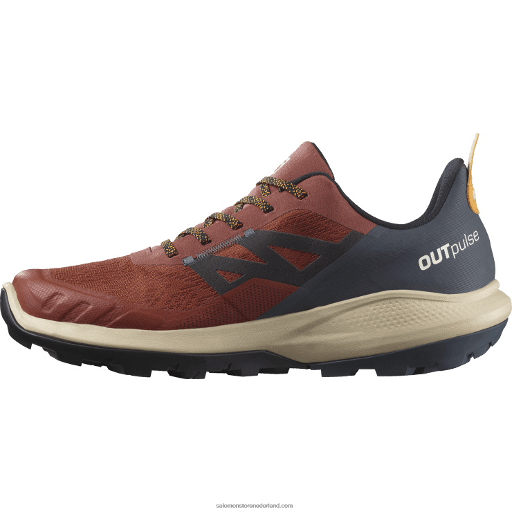 heren wandelschoenen - outpulse gore-tex Salomon 22DD845 gebrande henna/oostindische inkt/kurkuma