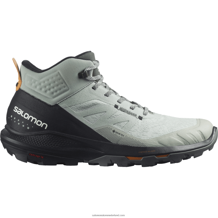 heren wandelschoenen - outpulse mid gore-tex Salomon 22DD831 smeedijzer/zwart/levendig oranje