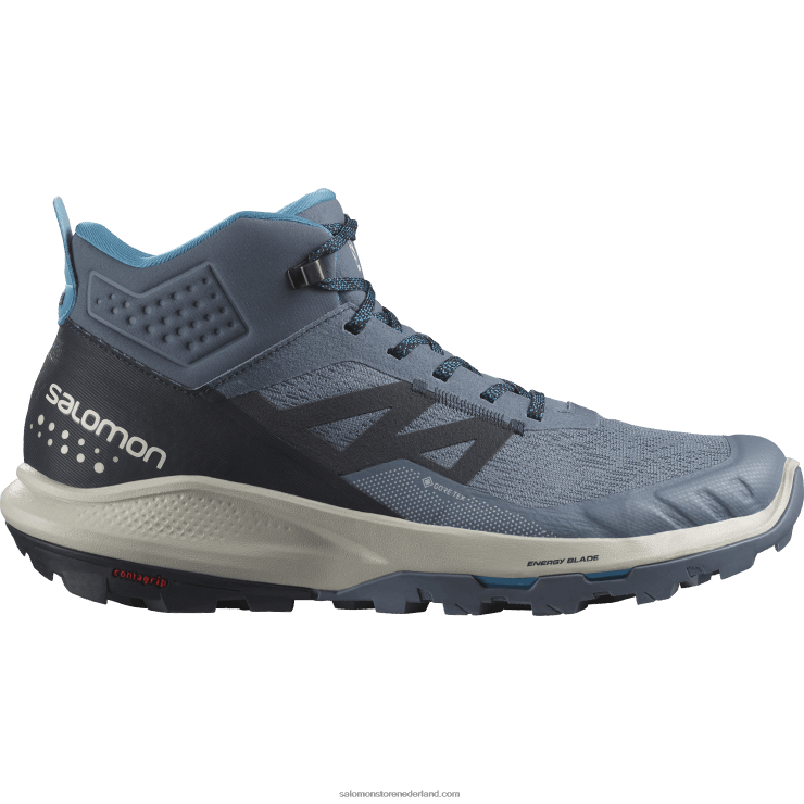 heren wandelschoenen - outpulse mid gore-tex Salomon 22DD832 china blauw/koolstof/maansteen