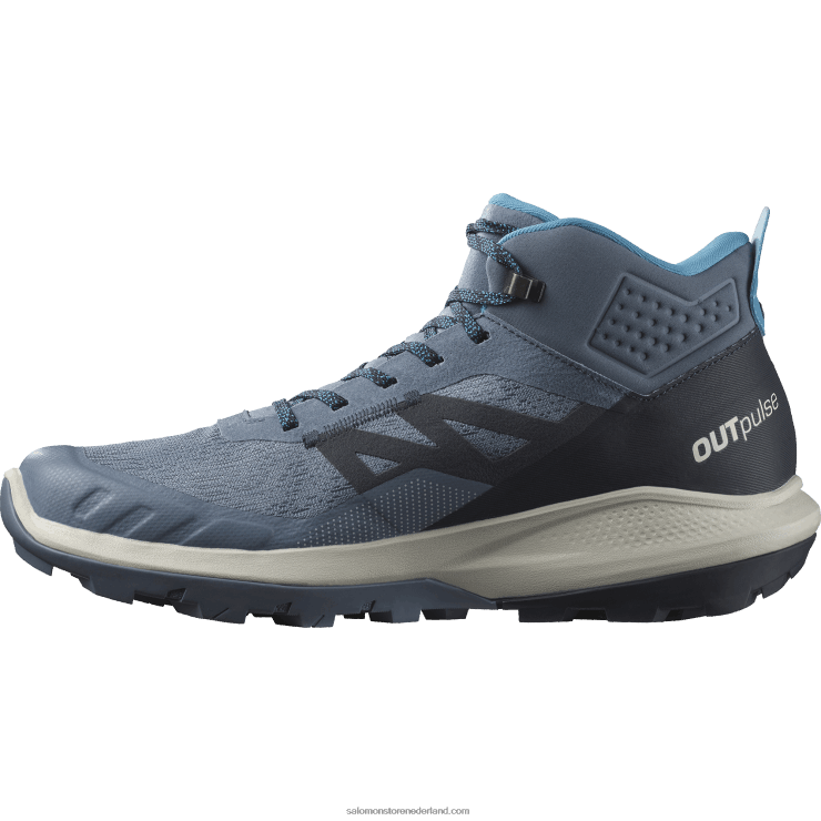 heren wandelschoenen - outpulse mid gore-tex Salomon 22DD832 china blauw/koolstof/maansteen
