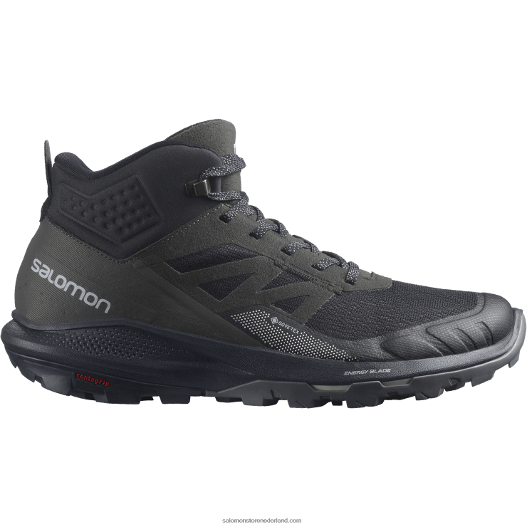 heren wandelschoenen - outpulse mid gore-tex Salomon 22DD833 zwart/ebbenhout/vanille ijs
