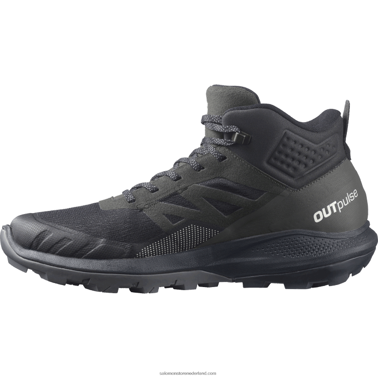 heren wandelschoenen - outpulse mid gore-tex Salomon 22DD833 zwart/ebbenhout/vanille ijs