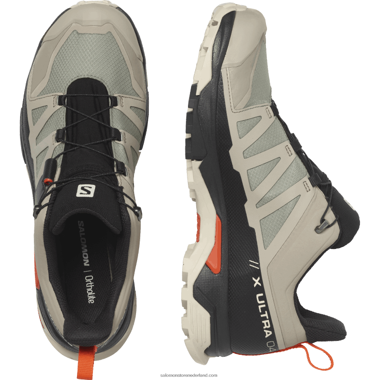heren wandelschoenen - x ultra 4 gore-tex Salomon 22DD818 vintage kaki/zwart/cherrytomaat