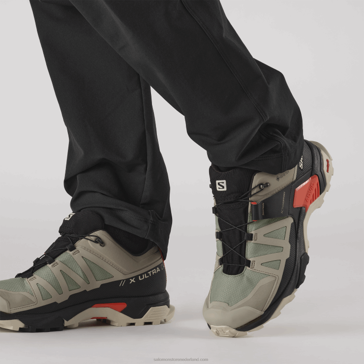 heren wandelschoenen - x ultra 4 gore-tex Salomon 22DD818 vintage kaki/zwart/cherrytomaat