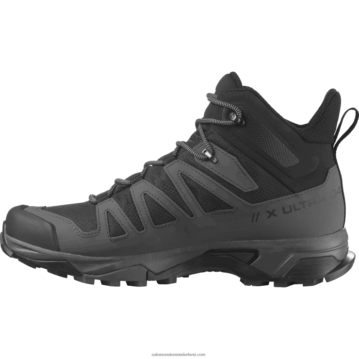 heren wandelschoenen - x ultra 4 mid gore-tex Salomon 22DD88 zwart/magneet/parelblauw
