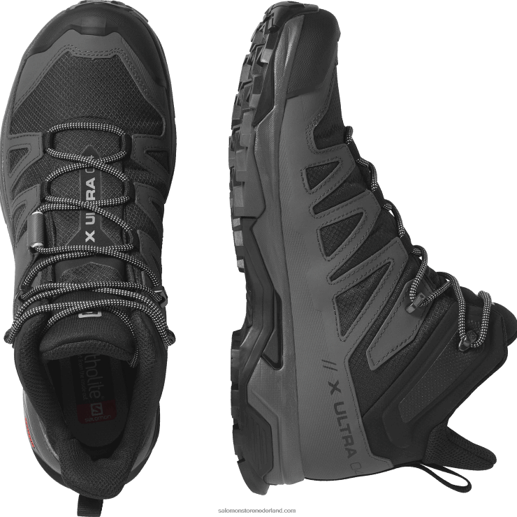 heren wandelschoenen - x ultra 4 mid gore-tex Salomon 22DD88 zwart/magneet/parelblauw